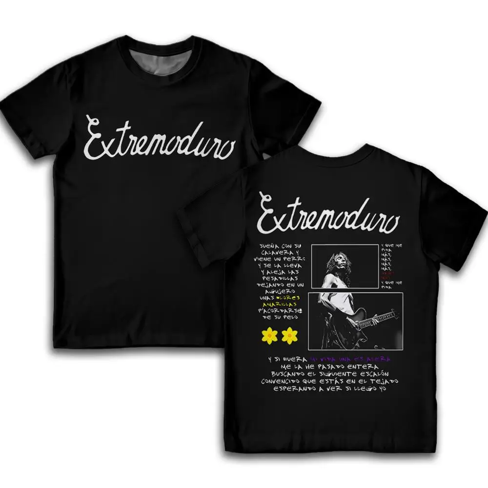 Rock Band Extremoduro 3D Print T-Shirt Summer Men's Breathable Casual Short-Sleeve Shirt Street Hip Hop Loose Crew Neck Top