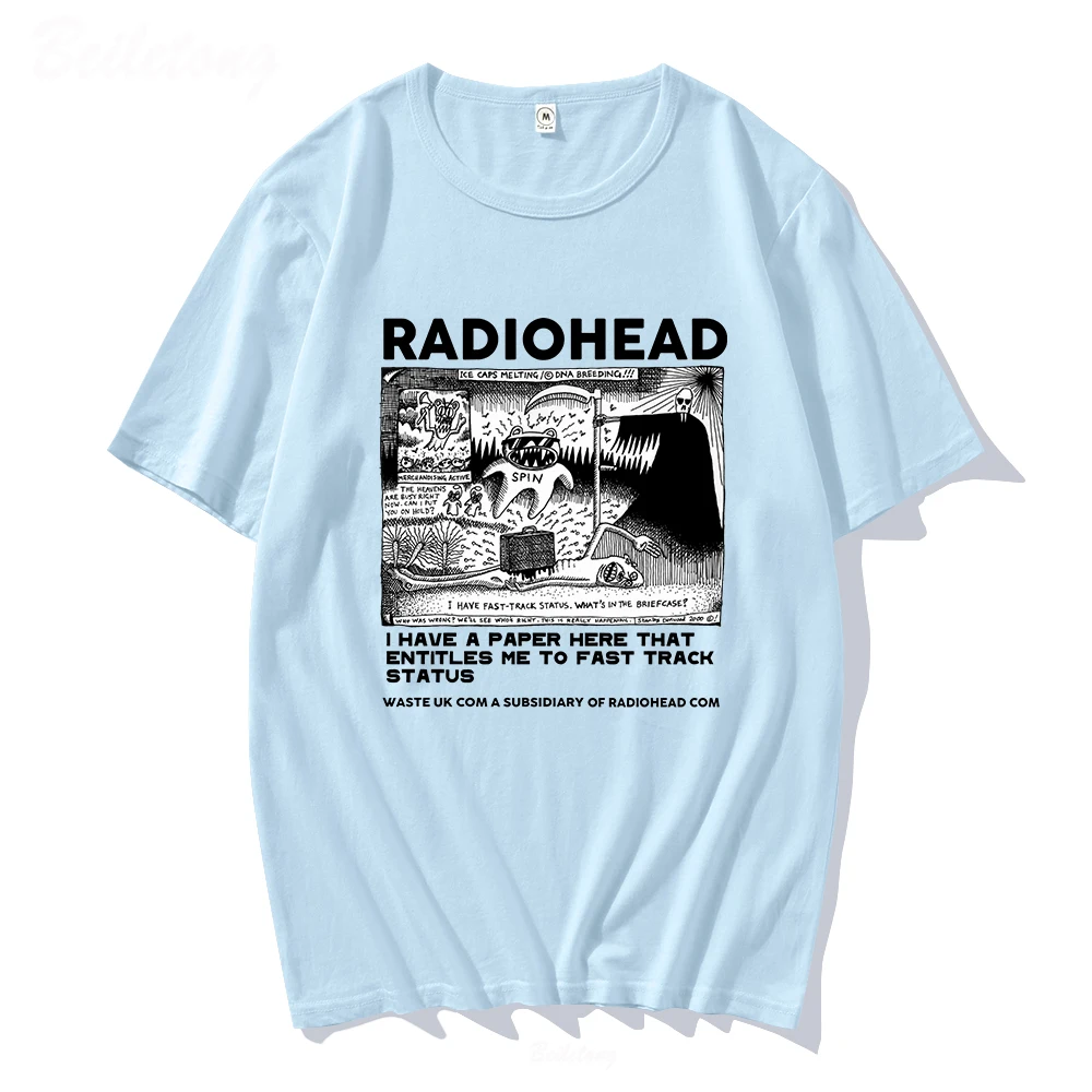 Radiohead T Shirt Men Vintage Classic Tees North America Tour Rock Boy Camisetas Hombre Hip Hop Unisex 100%Cotton Oversized Tops - Image 6