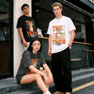 ZAZOMDE High Street Short Sleeve T Shirt For Men And Women Tiger Pattern Print 100% Cotton Comfortable Streetwear Fashion Top