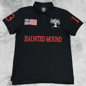 Y2K Haunted Mound Polo Shirt America Retro Street Hip Hop Short Sleeve Shirt Men Casual Embroidery Cotton Top Baseball Clothing