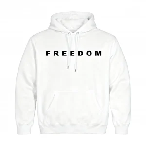 FREEDOM Printed Fashion Versatile Casual Men Pure Cotton Hoodie Retro Loose Street Comfortable Autumn Hoodie Sportswear Unisex