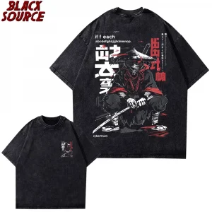 T309 Anime Samurai Tokyo Warrior 100% Cotton Men Woment T-shirt Summer Autumn Daily Outdoor Sports Casual Loose Street Short