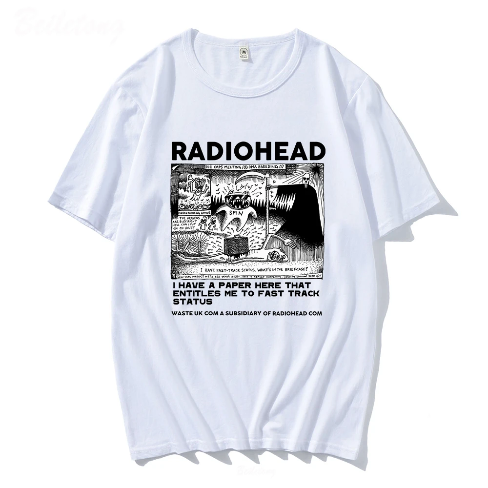 Radiohead T Shirt Men Vintage Classic Tees North America Tour Rock Boy Camisetas Hombre Hip Hop Unisex 100%Cotton Oversized Tops - Image 3