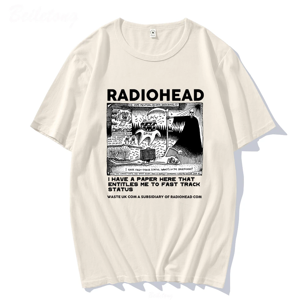 Radiohead T Shirt Men Vintage Classic Tees North America Tour Rock Boy Camisetas Hombre Hip Hop Unisex 100%Cotton Oversized Tops - Image 5